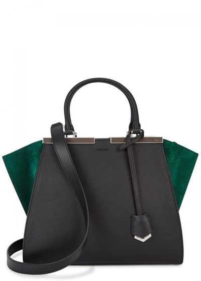 Shop Fendi 3jours Suede And Leather Tote In Black