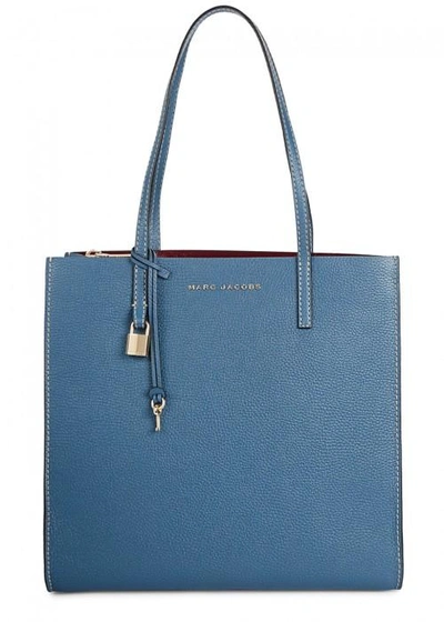 Shop Marc Jacobs The Grind Navy Leather Tote In Blue