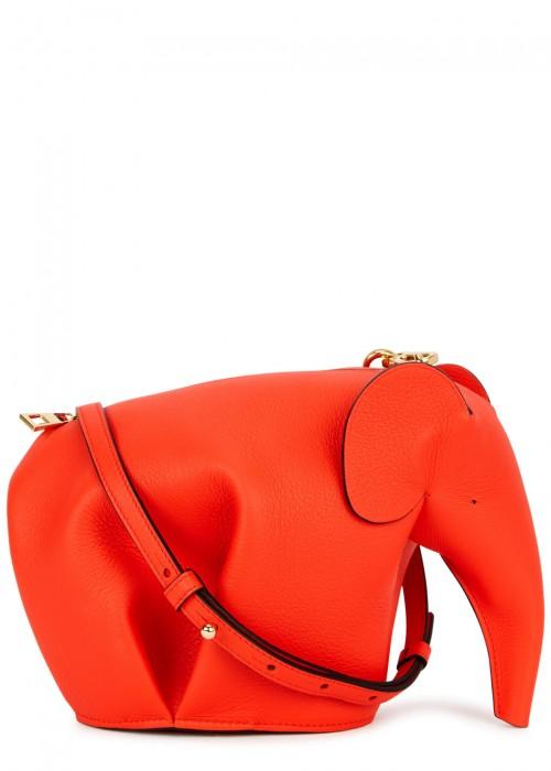Loewe Elephant Minibag Leather Shoulder Bag In Red | ModeSens