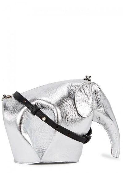 Shop Loewe Elephant Silver Leather Cross-body Bag
