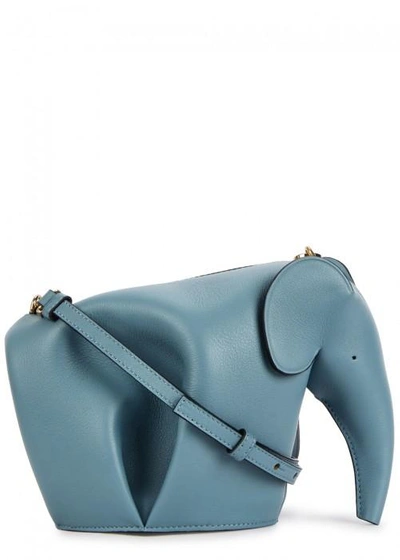 Shop Loewe Elephant Blue Leather Cross-body Bag