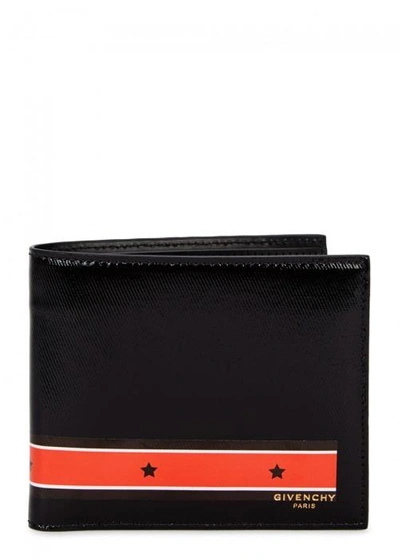 Shop Givenchy Black Striped Leather Wallet In Beige
