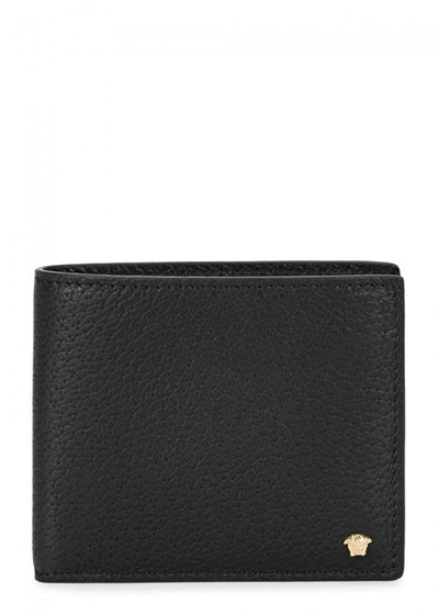 Shop Versace Black Grained Leather Wallet