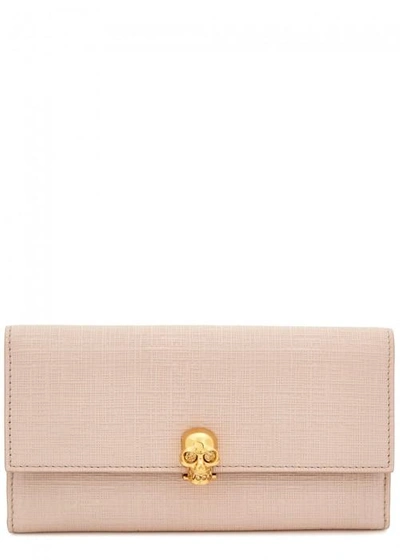 Shop Alexander Mcqueen Blush Leather Continental Wallet In Nude