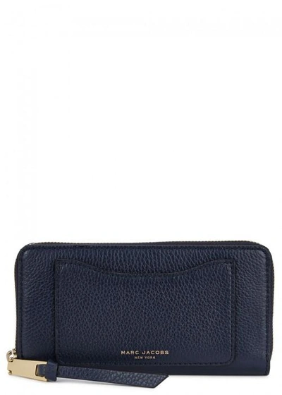 Shop Marc Jacobs Recruit Navy Leather Continental Wallet