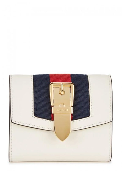 Shop Gucci Sylvie Off White Leather Wallet