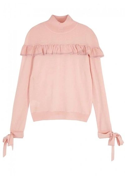 Shop Pinko Accanto Pink Wool Blend Jumper
