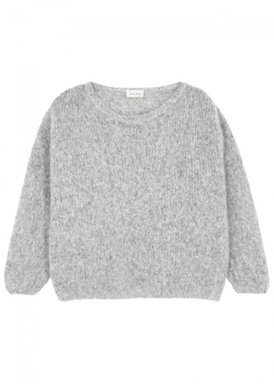 Shop American Vintage Owatonna Chunky-knit Mohair Blend Jumper In Grey