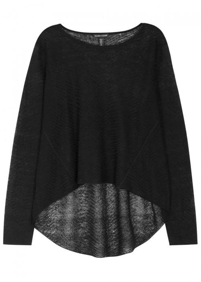 Shop Eileen Fisher Black Fine-knit Jumper