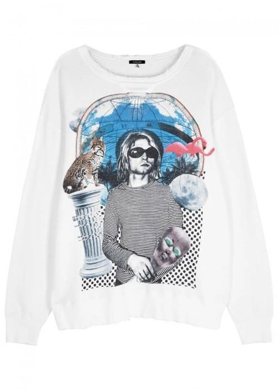 Shop R13 White Printed Cotton Sweatshirt