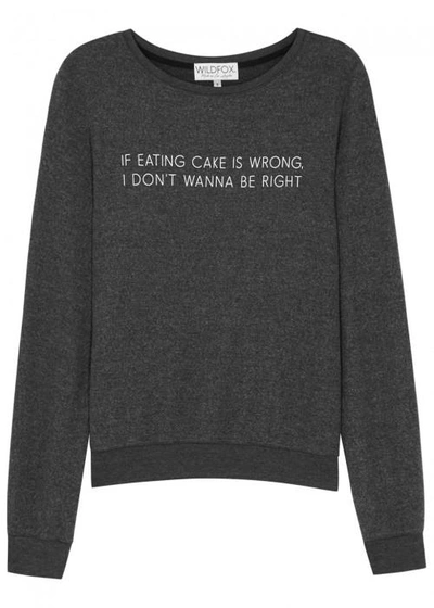 Shop Wildfox Let Me Eat Cake Fleece Sweatshirt In Black