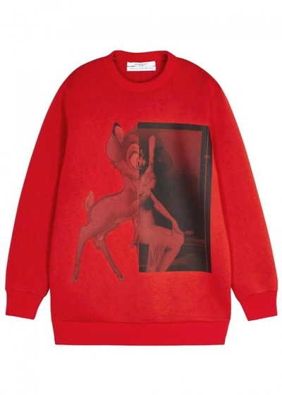 Shop Givenchy Bambi-print Neoprene Sweatshirt In Red