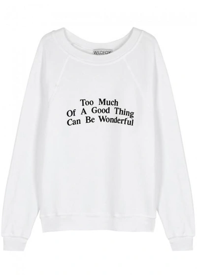 Shop Wildfox Too Much Of A Good Thing Sweatshirt In White