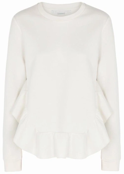 Shop Stella Mccartney Ivory Ruffle-hem Jersey Sweatshirt