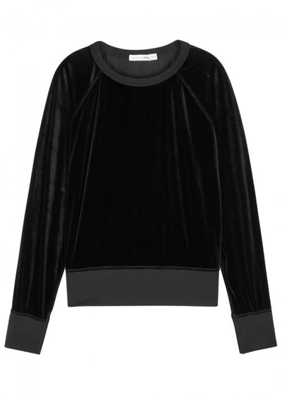 Shop Rag & Bone /jean Black Velour Sweatshirt