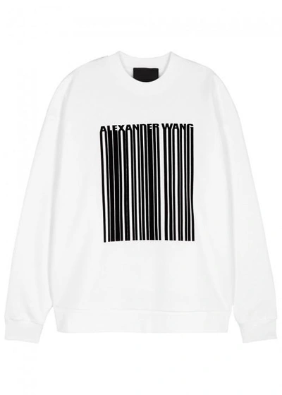 Shop Alexander Wang White Logo Cotton Sweatshirt