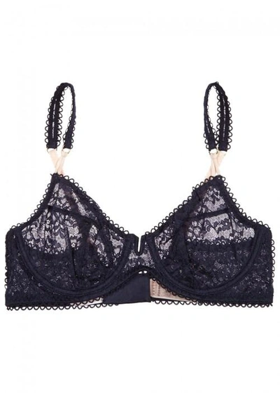 Shop Stella Mccartney Lola Adoring Navy Underwired Lace Bra