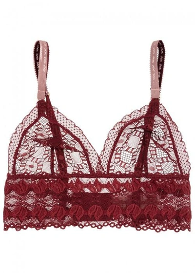 Shop Stella Mccartney Jasmine Inspiring Soft-cup Bra In Burgundy