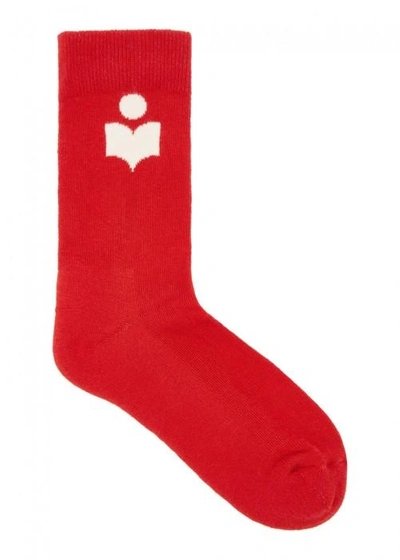 Shop Isabel Marant Étoile Visby Red Cotton Blend Socks