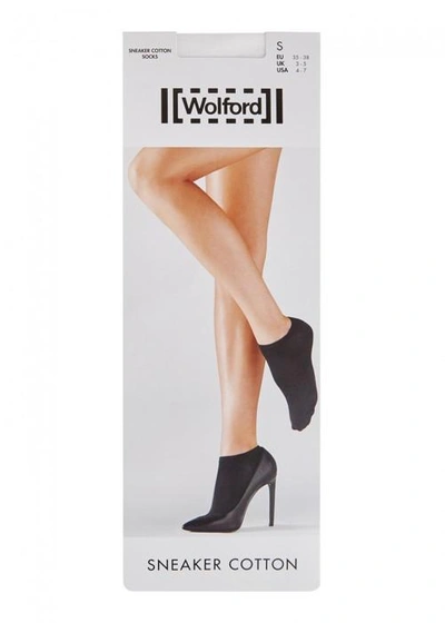 Shop Wolford White Cotton-blend Sneaker Socks