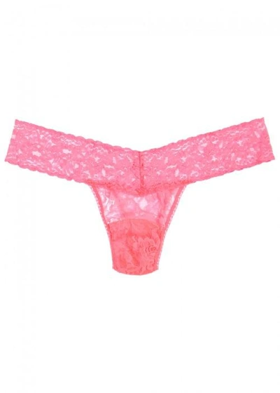 Shop Hanky Panky Signature Bright Pink Stretch Lace Thong