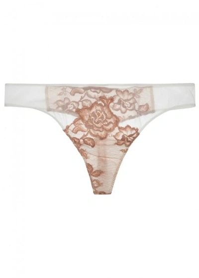 Shop La Perla Privilege Lace Thong In Pink