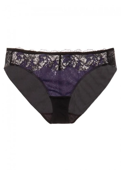 Shop Wacoal Lace Affair Indigo Lace Briefs In Black And Grey