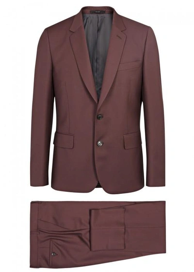 Shop Paul Smith Soho Damson Wool Travel Suit In Brown