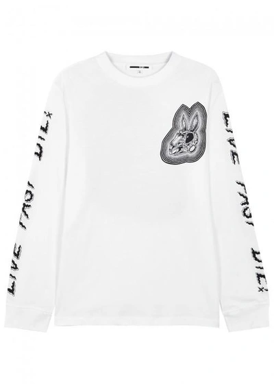 Shop Mcq By Alexander Mcqueen Be Here Be Now Printed Cotton Top In White