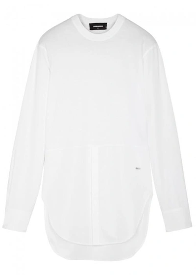 Shop Dsquared2 White Shirt-effect Cotton Top