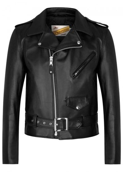 Shop Schott One Star Black Leather Biker Jacket