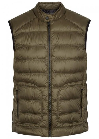Shop Belstaff Harbury Quilted Shell Gilet In Green