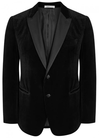 Shop Armani Collezioni M-line Black Velvet Blazer