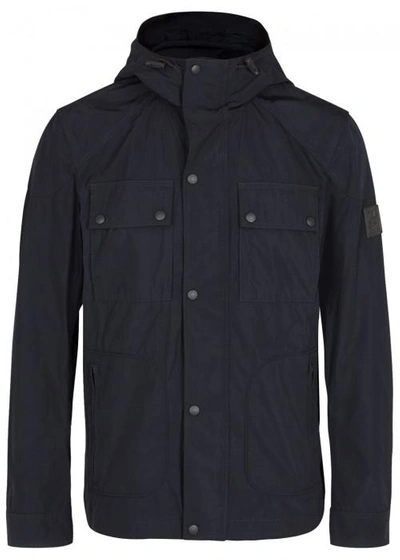 Shop Belstaff Ravenswood Hooded Shell Jacket In Dark Blue