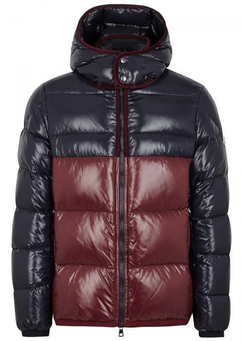 Moncler Harry Bi-colour Quilted Down Jacket In Navy Multi | ModeSens
