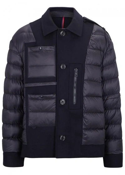 Shop Moncler Tyrion Wool And Quilted Shell Jacket In Black