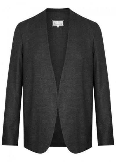 Shop Maison Margiela Charcoal Cotton Blend Blazer In Grey