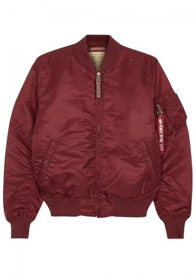 Shop Alpha Industries Ma-1 Claret Shell Bomber Jacket In Burgundy