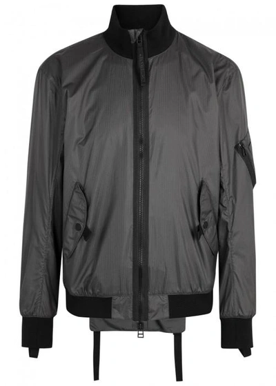 Shop Helmut Lang Translucent Grey Shell Bomber Jacket