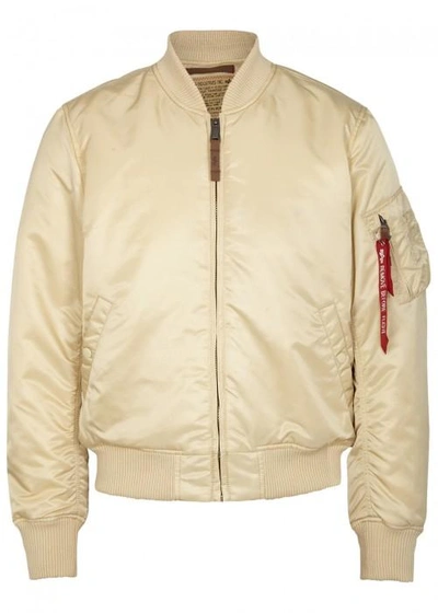 Shop Alpha Industries Ma-1 Stone Shell Bomber Jacket In Caramel