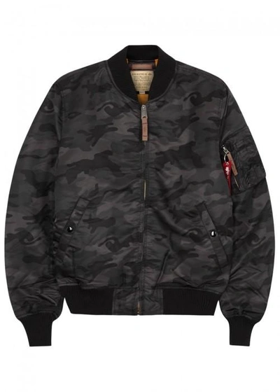 Shop Alpha Industries Ma-1 Camouflage-print Bomber Jacket In Black
