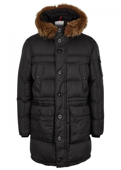 Shop Moncler Affton Black Quilted Shell Parka