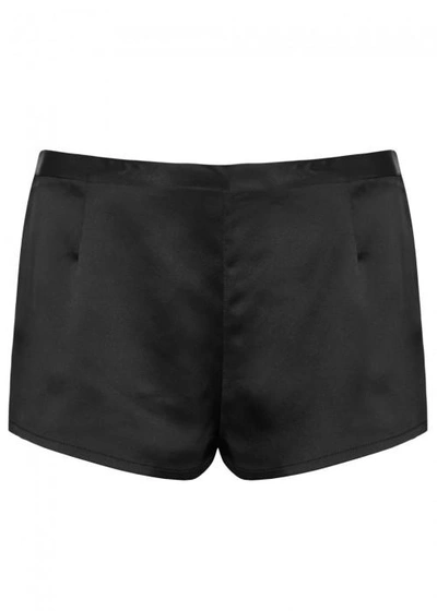 Shop La Perla Black Silk Shorts