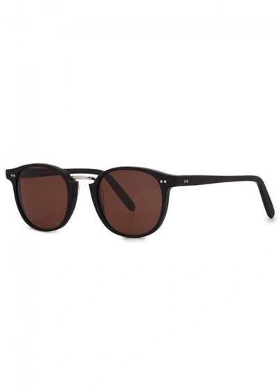 Shop Cutler And Gross 1007 Black Oval-frame Sunglasses