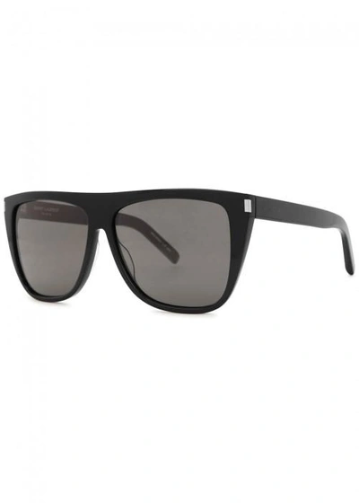 Shop Saint Laurent Sl 1 Black D-frame Sunglasses