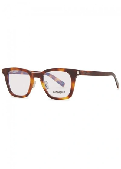 Shop Saint Laurent Sl139 D-frame Optical Glasses In Havana