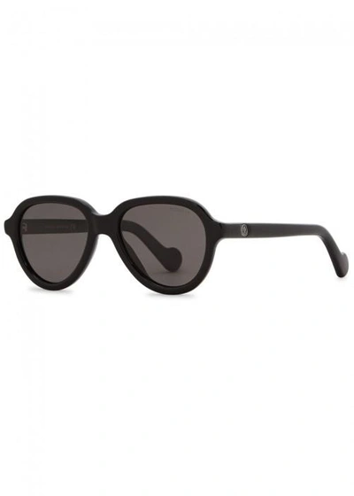 Shop Moncler Ml0043 Black Polarised Sunglasses