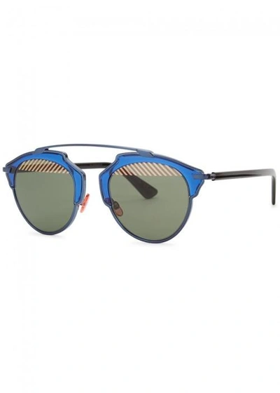 Shop Dior So Real Clubmaster-style Sunglasses In Blue