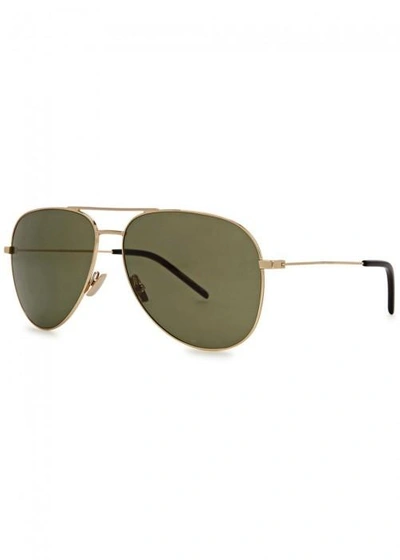 Shop Saint Laurent Classic 11 Aviator-style Sunglasses