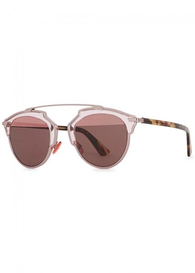 Shop Dior So Real Pink Clubmaster-style Sunglasses